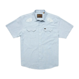 Howler Bros 01. MENS APPAREL - MENS SS SHIRTS - MENS SS BUTTON UP Men's Crosscut Deluxe Short Sleeve SEAGRASS | FADED BLUE MICROSTRIPE