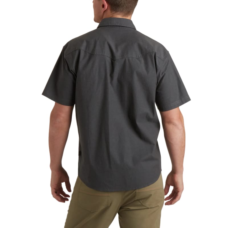 Howler Bros 05. M. SPORTSWEAR - M. SS SHIRT Men's Crosscut Deluxe Short Sleeve PICTOGRAPH | BLACK CHAMBRAY