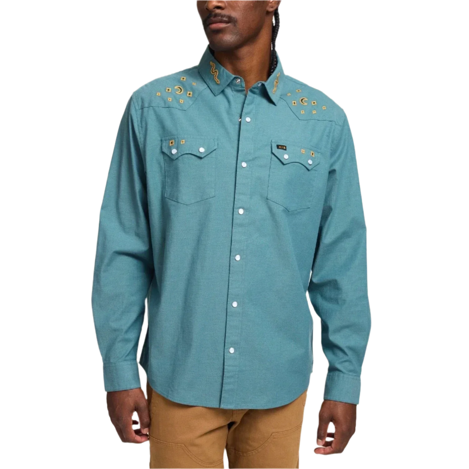 Howler Bros 01. MENS APPAREL - MENS LS SHIRTS - MENS LS BUTTON UP Men's Crosscut Deluxe Snapshirt NOCHE DE PAZ