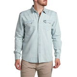 Howler Bros 01. MENS APPAREL - MENS LS SHIRTS - MENS LS BUTTON UP Men's Dust Up Denim LIGHT WASH