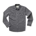 HOWLER BROS 01. MENS APPAREL - MENS LS SHIRTS - MENS LS BUTTON UP Men's Dust Up Denim Snapshirt JOVI GREY WASH