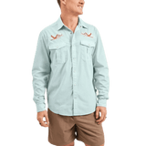 Howler Bros 01. MENS APPAREL - MENS LS SHIRTS - MENS LS BUTTON UP Men's Gaucho Snapshirt FLAMINGO FLIGHT