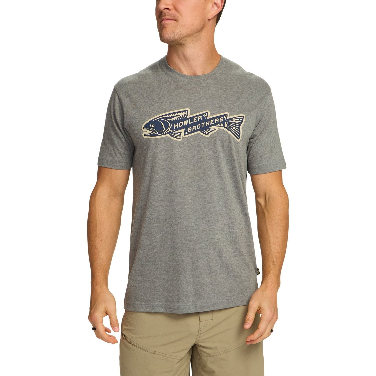 Howler Bros 01. MENS APPAREL - MENS T-SHIRTS - MENS T-SHIRT SS Men's Graphic Shirt TROUT BOLT | ATHLETIC GREY HEATHER