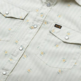 Howler Bros 01. MENS APPAREL - MENS SS SHIRTS - MENS SS BUTTON UP Men's H Bar B Snapshirt VINTAGE GRID FLORAL | MEDIUM WHITE