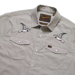 Howler Bros 01. MENS APPAREL - MENS SS SHIRTS - MENS SS BUTTON UP Men's H Bar B Snapshirt SEAGULLS | GREY OXFORD