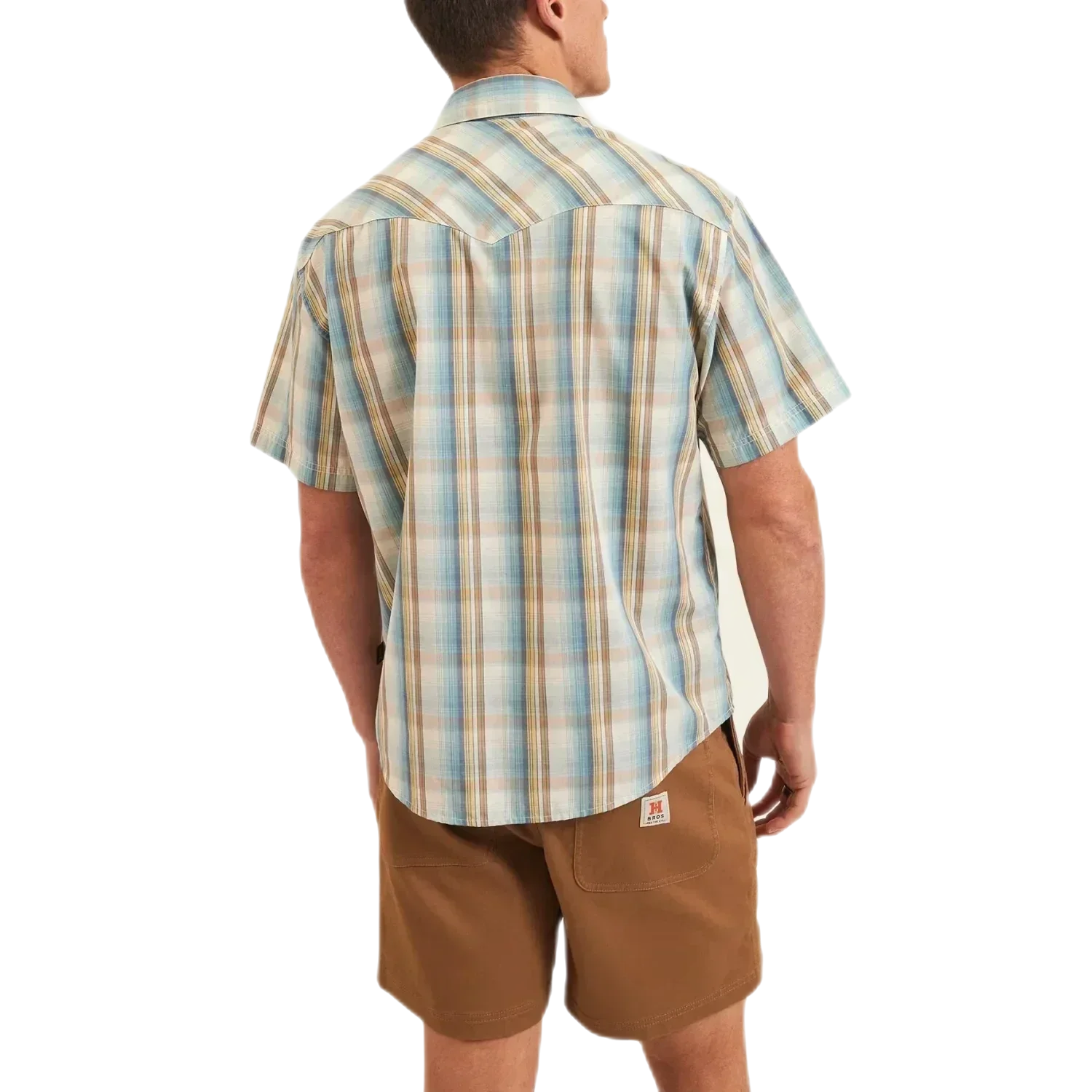 Howler Bros 01. MENS APPAREL - MENS SS SHIRTS - MENS SS BUTTON UP Men's H Bar B Snapshirt ISLEY PLAID | SEAFOAM