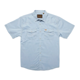 Howler Bros 01. MENS APPAREL - MENS SS SHIRTS - MENS SS BUTTON UP Men's H Bar B Snapshirt FADED BLUE OXFORD