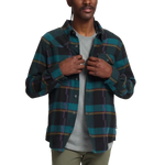 Howler Bros 01. MENS APPAREL - MENS LS SHIRTS - MENS LS BUTTON UP Men's Harker's Flannel BACKDROP PLAID | PHANTOM BLUE