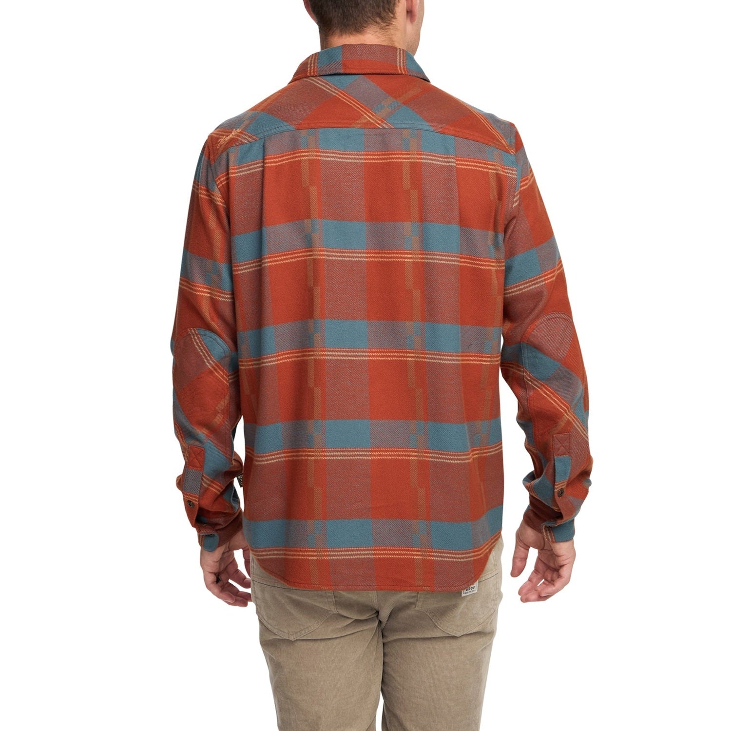 Howler Bros 01. MENS APPAREL - MENS LS SHIRTS - MENS LS BUTTON UP Men's Harker's Flannel BACKDROP PLAID | TERRACOTTA