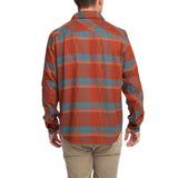 Howler Bros 01. MENS APPAREL - MENS LS SHIRTS - MENS LS BUTTON UP Men's Harker's Flannel BACKDROP PLAID | TERRACOTTA