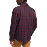 Howler Bros 01. MENS APPAREL - MENS LS SHIRTS - MENS LS BUTTON UP Men's Harker's Flannel BARRETT PLAID | BURGUNDY