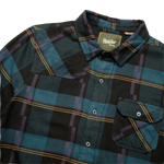 Howler Bros 01. MENS APPAREL - MENS LS SHIRTS - MENS LS BUTTON UP Men's Harker's Flannel BACKDROP PLAID | PHANTOM BLUE