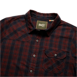 Howler Bros 01. MENS APPAREL - MENS LS SHIRTS - MENS LS BUTTON UP Men's Harker's Flannel BARRETT PLAID | BURGUNDY