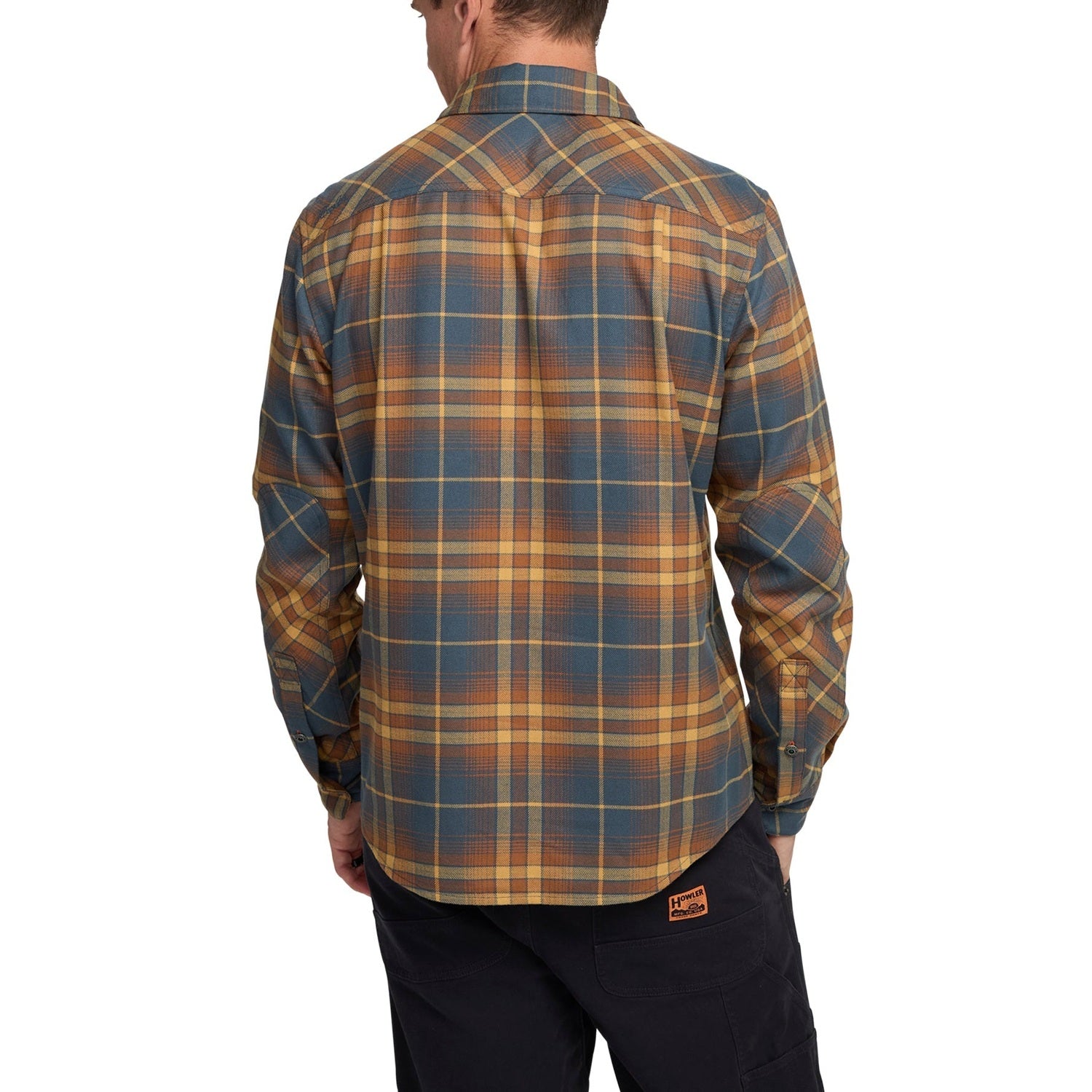 Howler Bros 01. MENS APPAREL - MENS LS SHIRTS - MENS LS BUTTON UP Men's Harker's Flannel KEMPTON PLAID | STARGAZER
