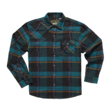 Howler Bros 01. MENS APPAREL - MENS LS SHIRTS - MENS LS BUTTON UP Men's Harker's Flannel BACKDROP PLAID | PHANTOM BLUE