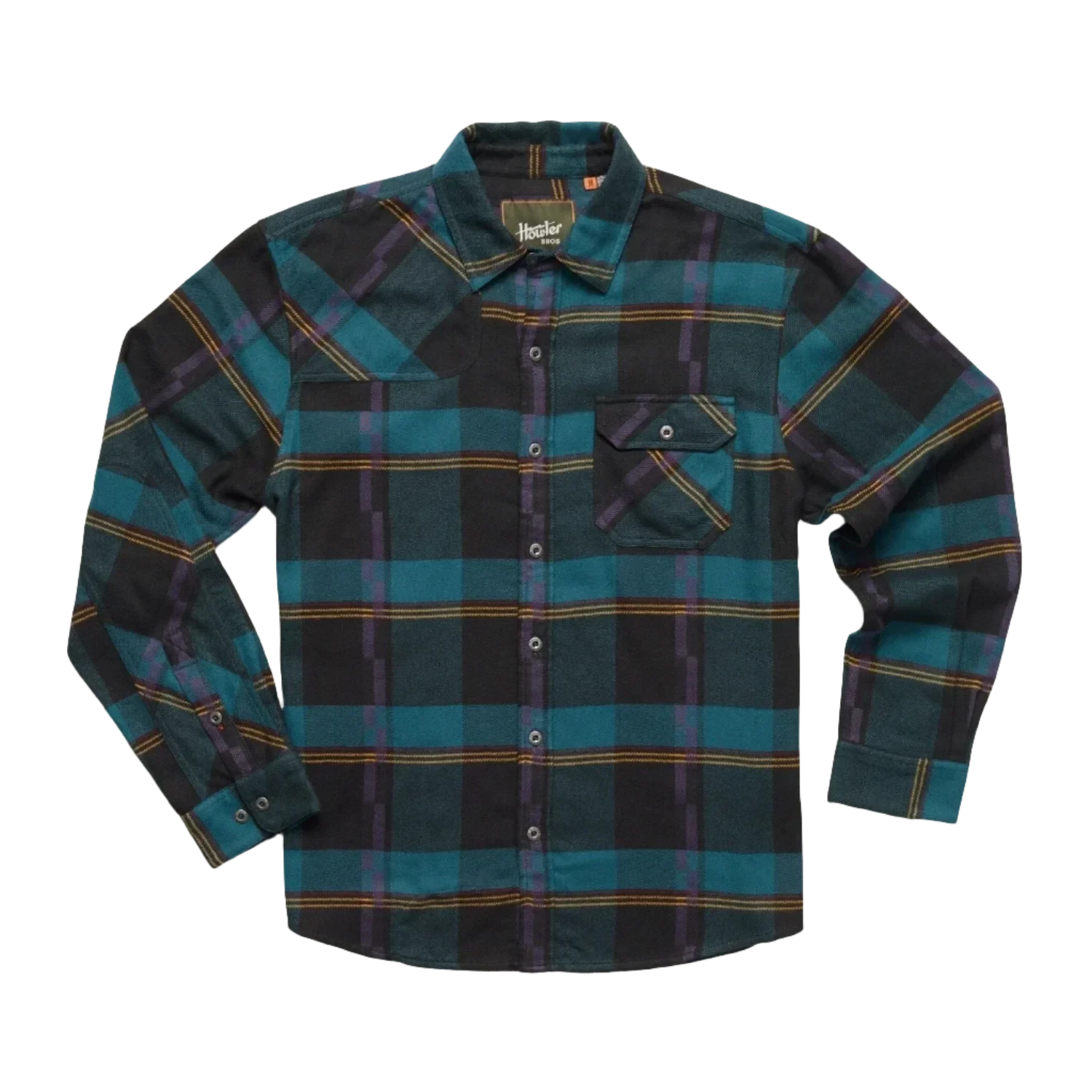 Howler Bros 01. MENS APPAREL - MENS LS SHIRTS - MENS LS BUTTON UP Men's Harker's Flannel BACKDROP PLAID | PHANTOM BLUE