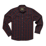 Howler Bros 01. MENS APPAREL - MENS LS SHIRTS - MENS LS BUTTON UP Men's Harker's Flannel BARRETT PLAID | BURGUNDY