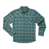 Howler Bros 01. MENS APPAREL - MENS LS SHIRTS - MENS LS BUTTON UP Men's Harker's Flannel COHEN PLAID | DARK TEAL