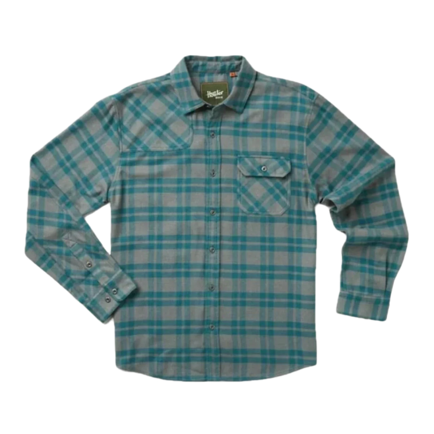 Howler Bros 01. MENS APPAREL - MENS LS SHIRTS - MENS LS BUTTON UP Men's Harker's Flannel COHEN PLAID | DARK TEAL