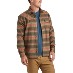 Howler Bros 01. MENS APPAREL - MENS LS SHIRTS - MENS LS BUTTON UP Men's Harker's Flannel PATHWAY STRIPE | SUNDOWN