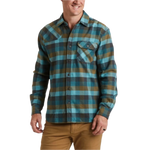 Howler Bros 01. MENS APPAREL - MENS LS SHIRTS - MENS LS BUTTON UP Men's Harker's Flannel GRICE PLAID | AQUAPOOL