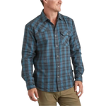 Howler Bros 01. MENS APPAREL - MENS LS SHIRTS - MENS LS BUTTON UP Men's Harker's Flannel COHEN PLAID | DARK TEAL