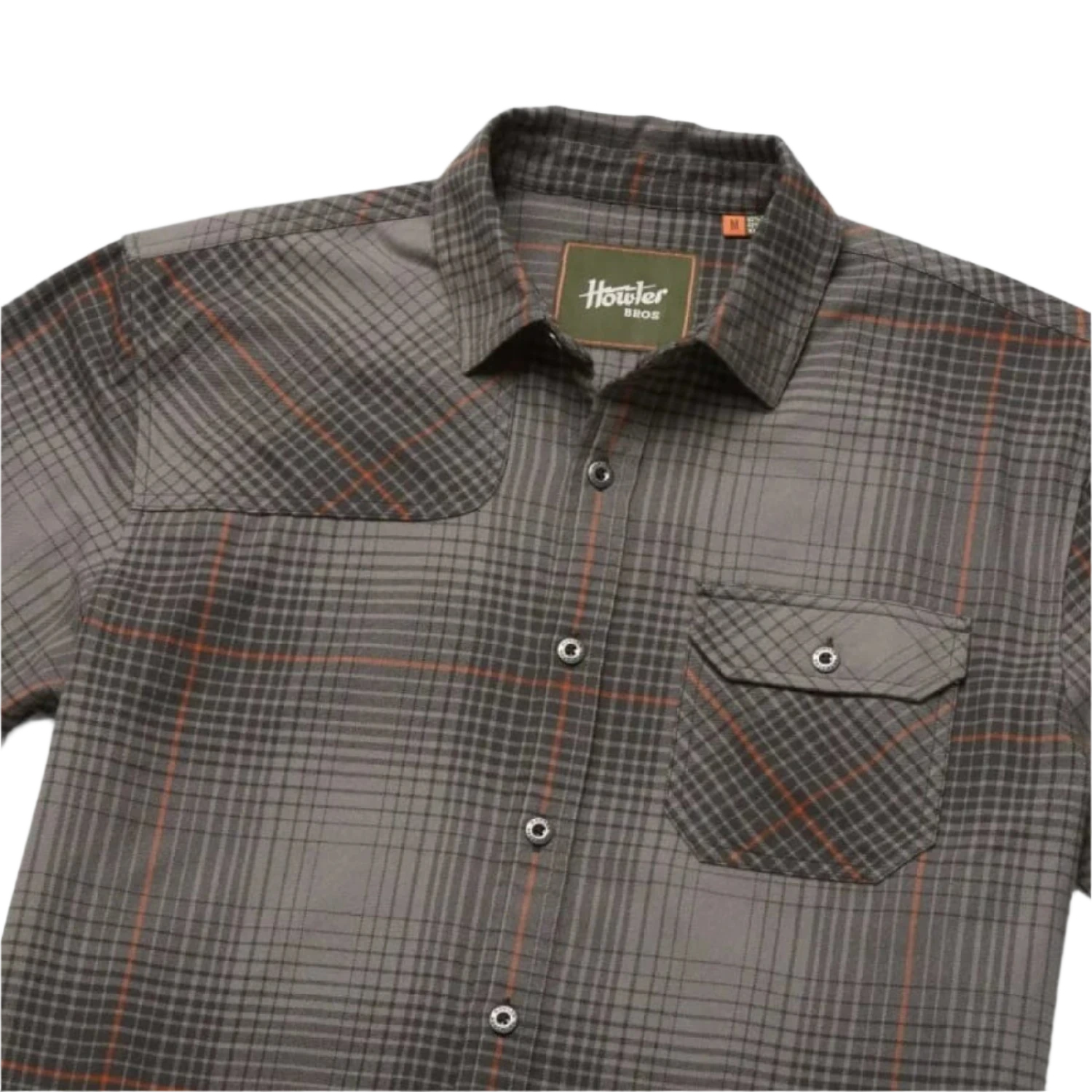 Howler Bros 01. MENS APPAREL - MENS LS SHIRTS - MENS LS BUTTON UP Men's Harker's Flannel ROBERTS PLAID | CHARCOAL