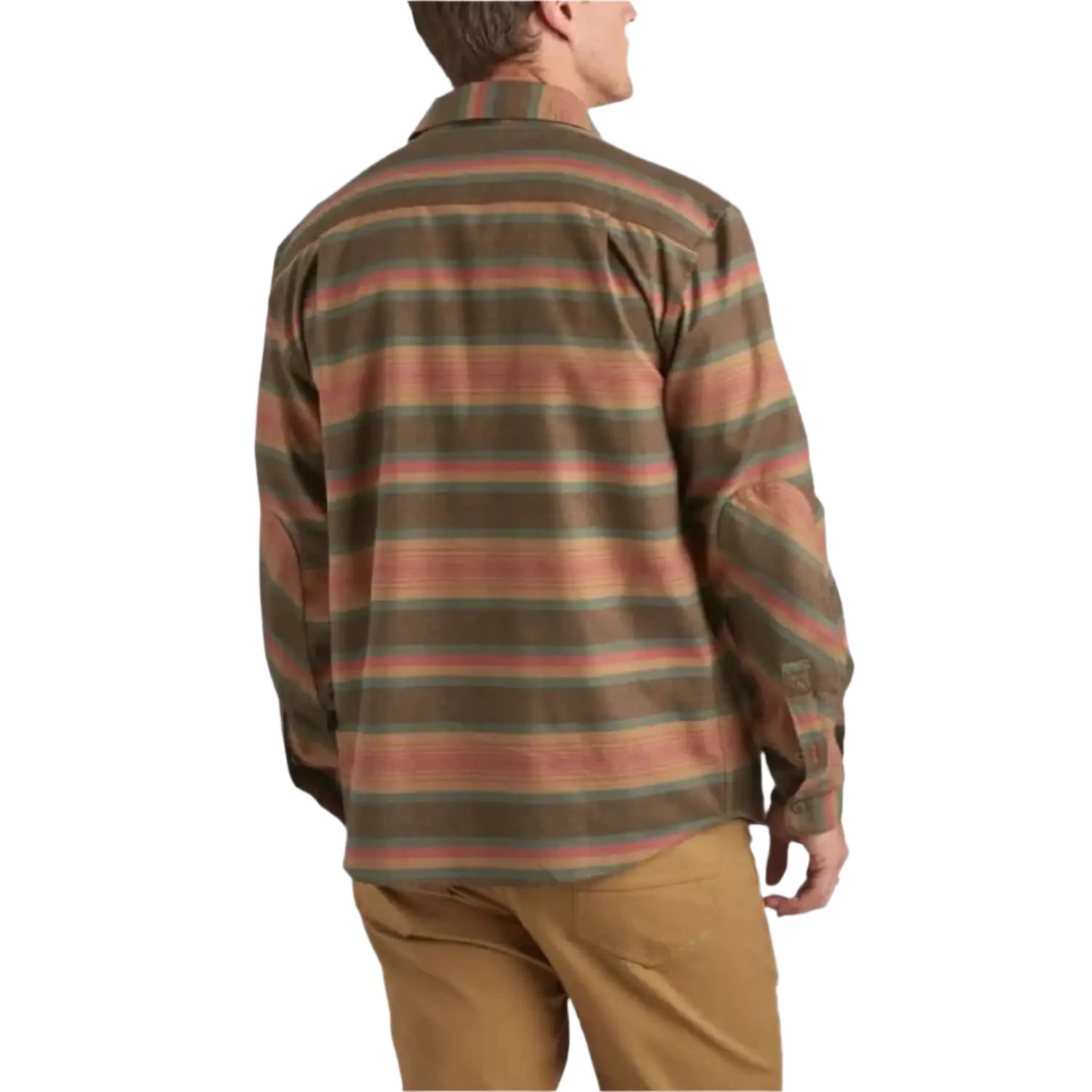 Howler Bros 01. MENS APPAREL - MENS LS SHIRTS - MENS LS BUTTON UP Men's Harker's Flannel PATHWAY STRIPE | SUNDOWN