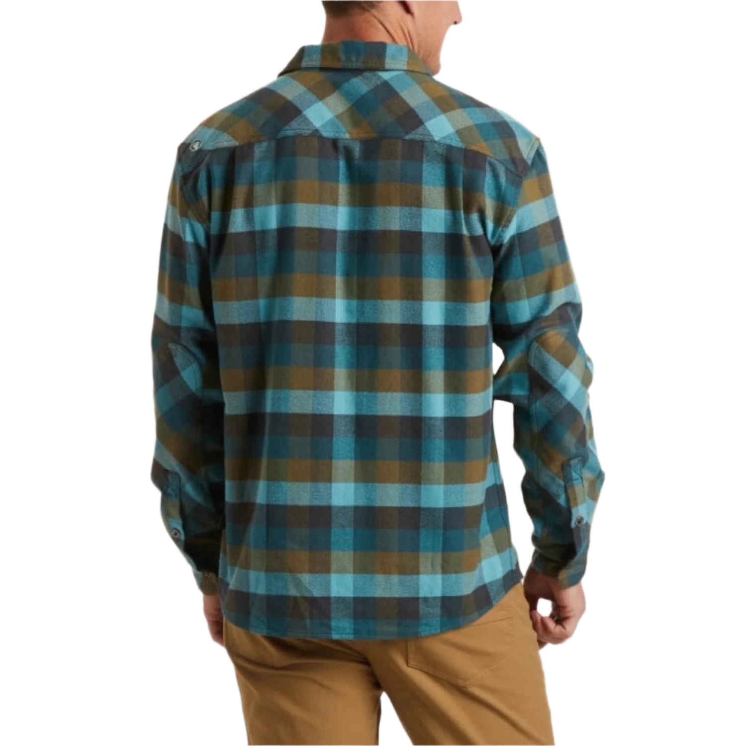 Howler Bros 01. MENS APPAREL - MENS LS SHIRTS - MENS LS BUTTON UP Men's Harker's Flannel PATHWAY STRIPE | SUNDOWN