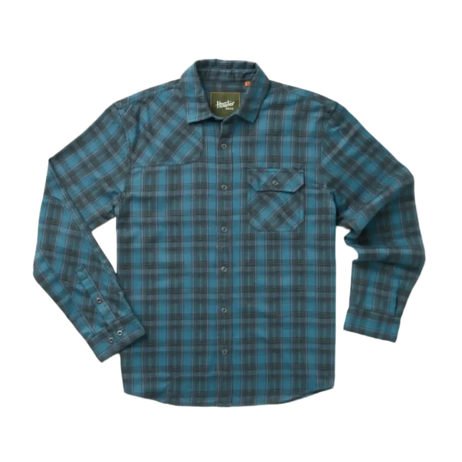 Howler Bros 01. MENS APPAREL - MENS LS SHIRTS - MENS LS BUTTON UP Men's Harker's Flannel BARRETT PLAID | BLUENOTE