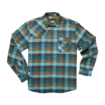 Howler Bros 01. MENS APPAREL - MENS LS SHIRTS - MENS LS BUTTON UP Men's Harker's Flannel GRICE PLAID | AQUAPOOL