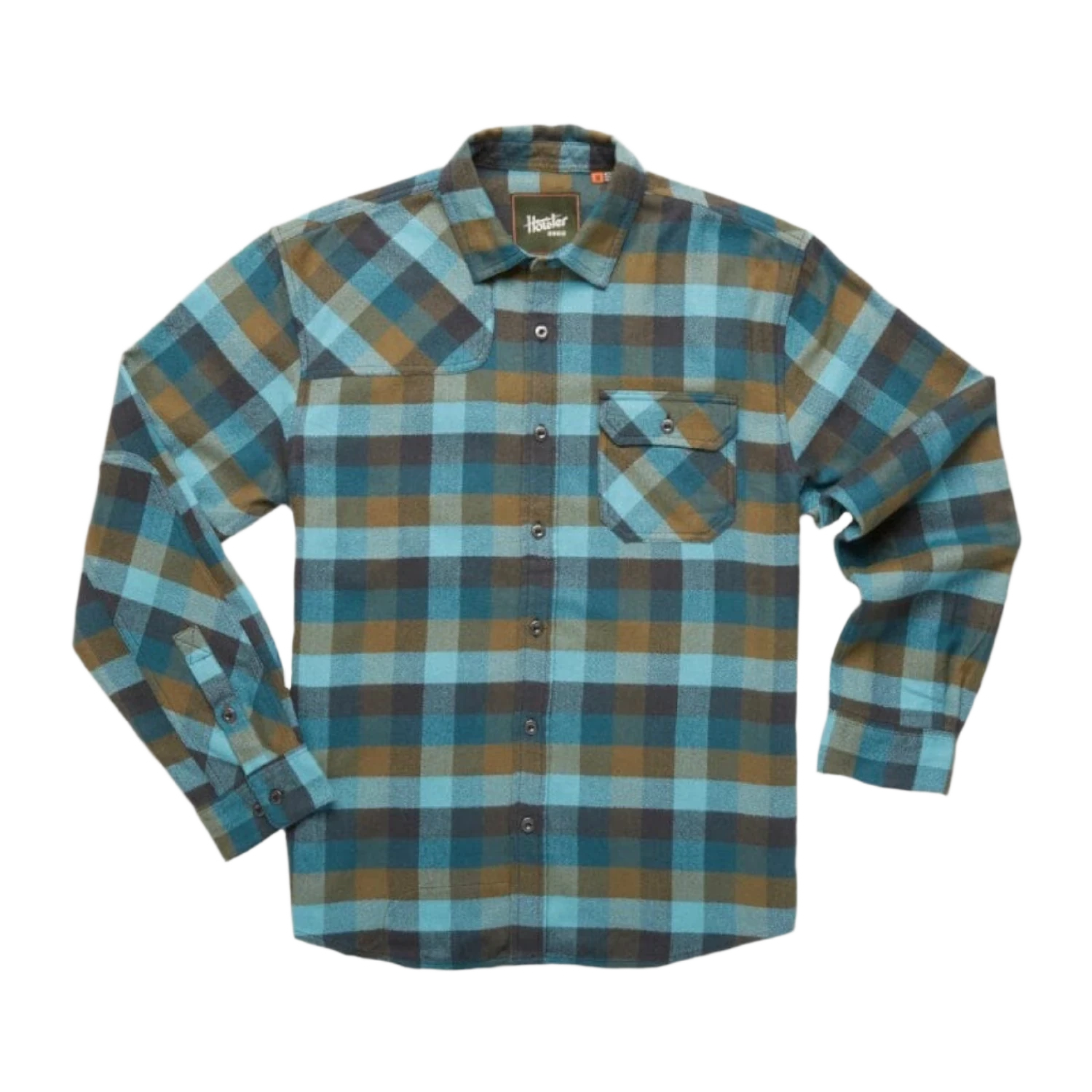 Howler Bros 01. MENS APPAREL - MENS LS SHIRTS - MENS LS BUTTON UP Men's Harker's Flannel GRICE PLAID | AQUAPOOL