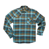 Howler Bros 01. MENS APPAREL - MENS LS SHIRTS - MENS LS BUTTON UP Men's Harker's Flannel GRICE PLAID | AQUAPOOL