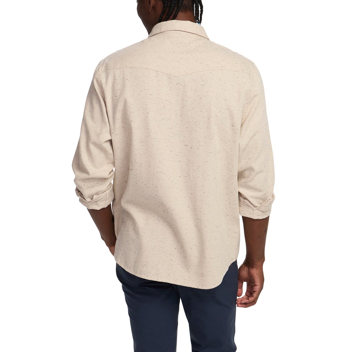 Howler Bros 01. MENS APPAREL - MENS LS SHIRTS - MENS LS BUTTON UP Men's La Grange Lightweight Flannel SPECKLED SAND