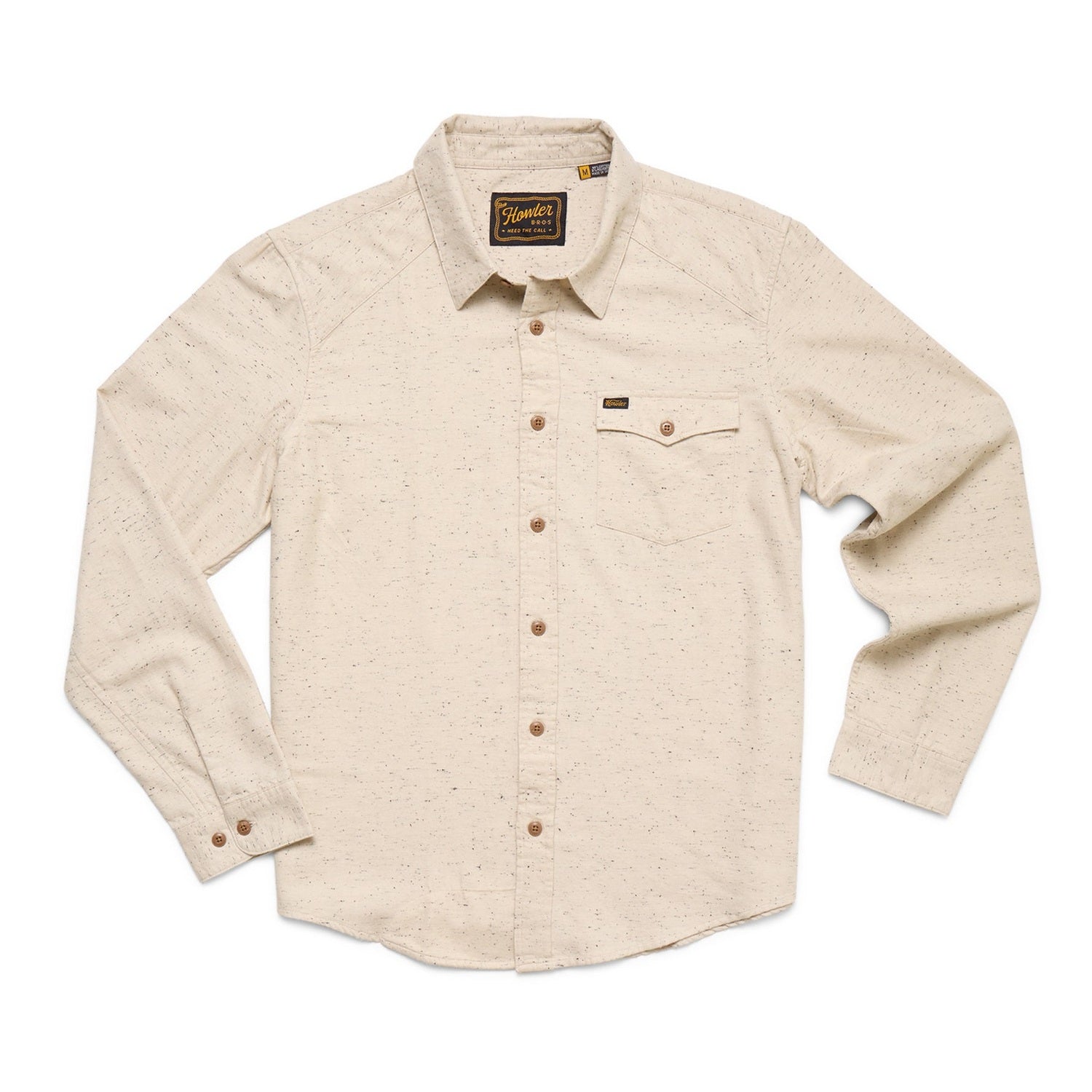 Howler Bros 01. MENS APPAREL - MENS LS SHIRTS - MENS LS BUTTON UP Men's La Grange Lightweight Flannel SPECKLED SAND