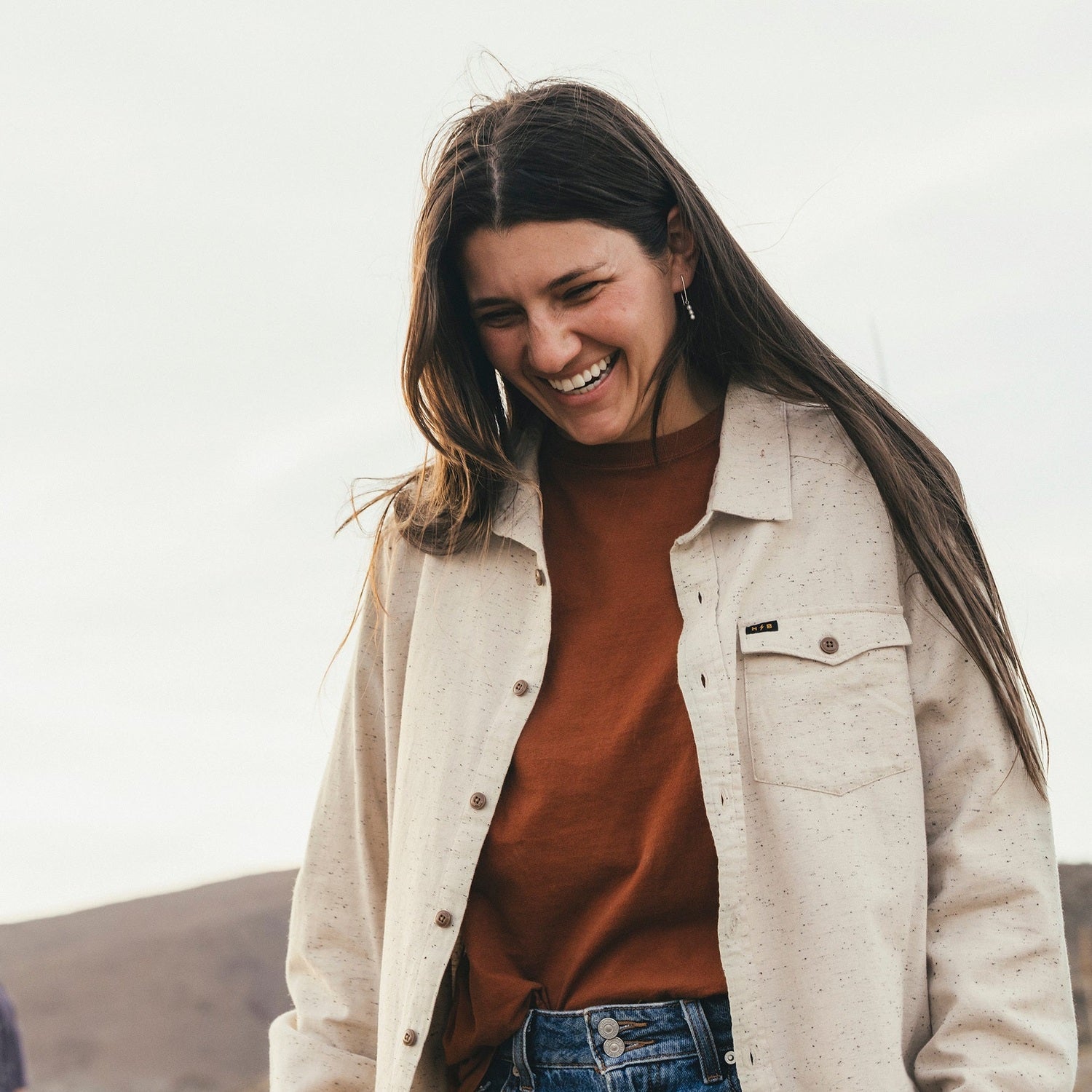 Howler Bros 01. MENS APPAREL - MENS LS SHIRTS - MENS LS BUTTON UP Men's La Grange Lightweight Flannel SPECKLED SAND