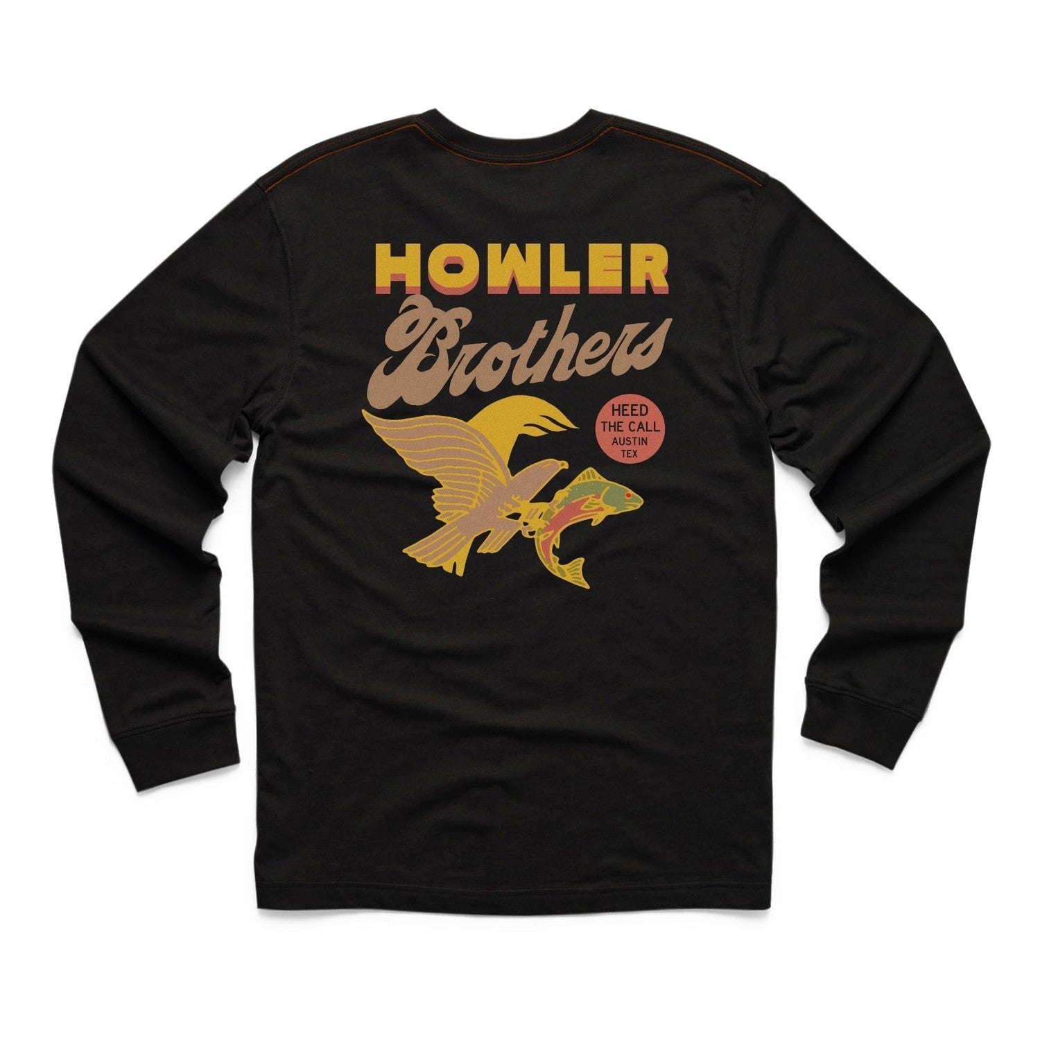 Howler Bros 01. MENS APPAREL - MENS T-SHIRTS - MENS T-SHIRT LS Men's Long Sleeve T-Shirt OSPREY PREY | BLACK