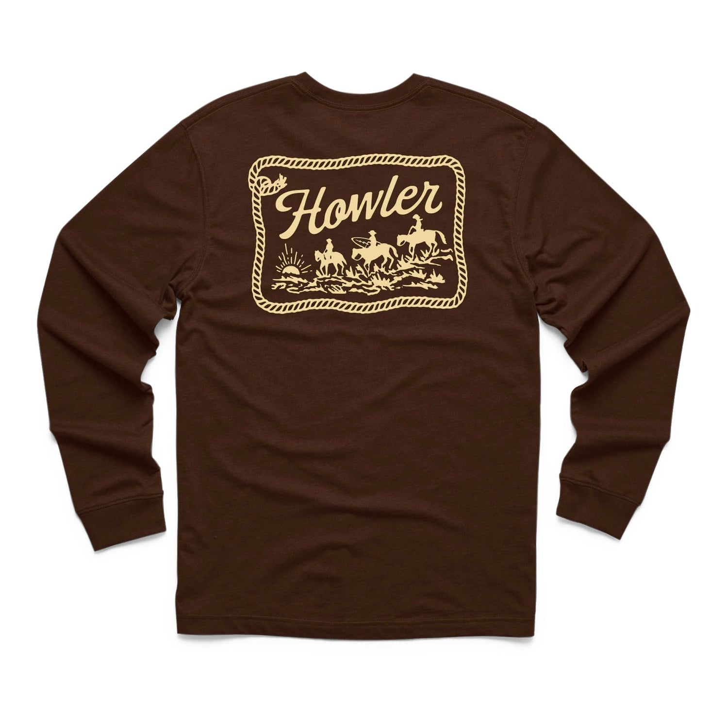Howler Bros 01. MENS APPAREL - MENS T-SHIRTS - MENS T-SHIRT LS Men's Long Sleeve T-Shirt HOWLER POSSE | MAHOGANY