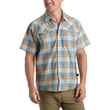 Howler Bros 01. MENS APPAREL - MENS SS SHIRTS - MENS SS BUTTON UP Men's Open Country Tech Shirt GATES PLAID | DREAM BLUE