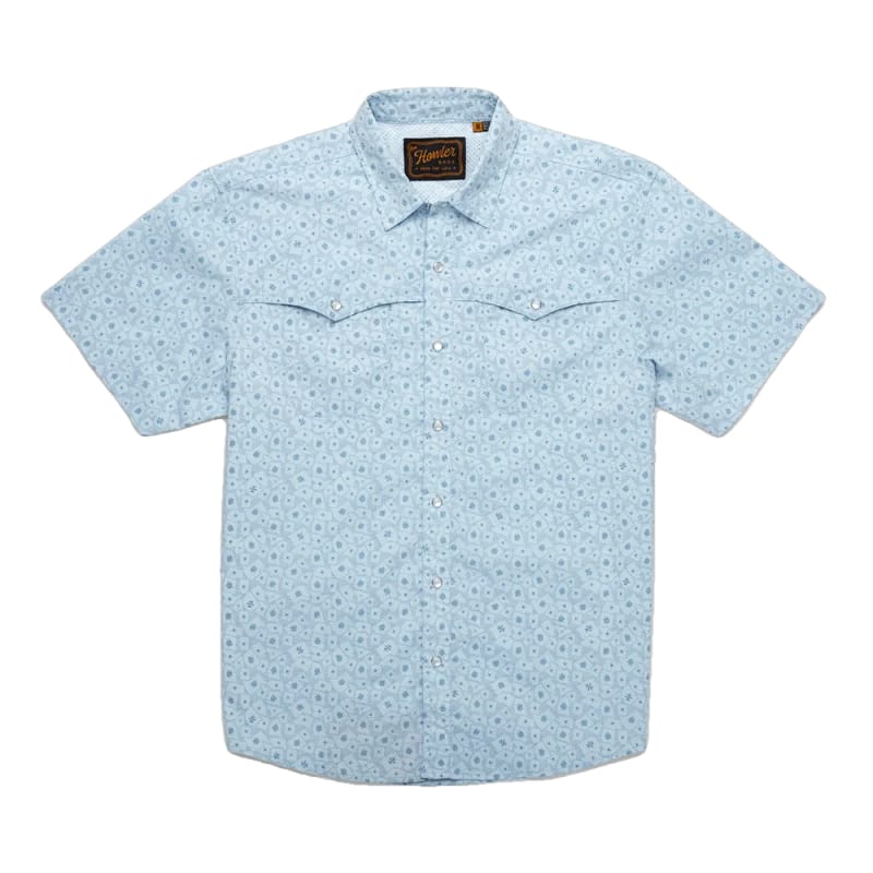 Howler Bros 01. MENS APPAREL - MENS SS SHIRTS - MENS SS BUTTON UP Men's Open Country Tech Shirt LITTLE AGAVE | SKYLINE BLUE