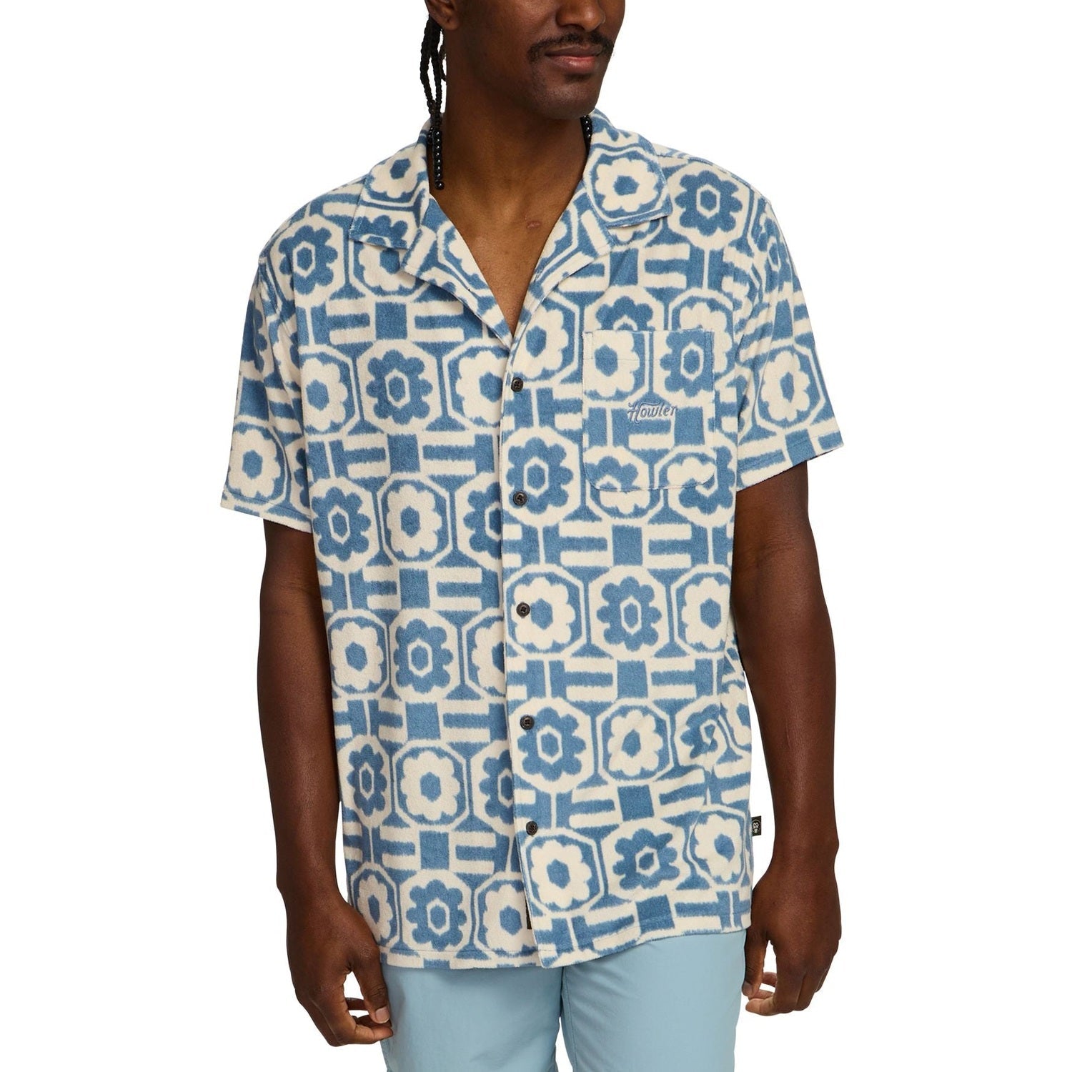 Howler Bros 01. MENS APPAREL - MENS SS SHIRTS - MENS SS BUTTON UP Men's Palapa Terry Shirt TALAVERA