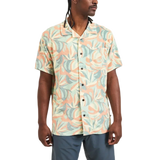 Howler Bros 01. MENS APPAREL - MENS SS SHIRTS - MENS SS BUTTON UP Men's Palapa Terry Shirt MONSTERA MASH | SHERBET