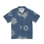 Howler Bros 01. MENS APPAREL - MENS SS SHIRTS - MENS SS BUTTON UP Men's Palapa Terry Shirt SUNFLOWER PIXELS | POSTAL BLUE