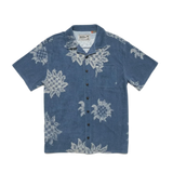 Howler Bros 01. MENS APPAREL - MENS SS SHIRTS - MENS SS BUTTON UP Men's Palapa Terry Shirt SUNFLOWER PIXELS | POSTAL BLUE