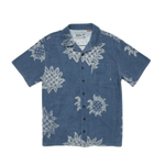 Howler Bros 01. MENS APPAREL - MENS SS SHIRTS - MENS SS BUTTON UP Men's Palapa Terry Shirt SUNFLOWER PIXELS | POSTAL BLUE