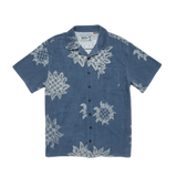 Howler Bros 01. MENS APPAREL - MENS SS SHIRTS - MENS SS BUTTON UP Men's Palapa Terry Shirt SUNFLOWER PIXELS | POSTAL BLUE