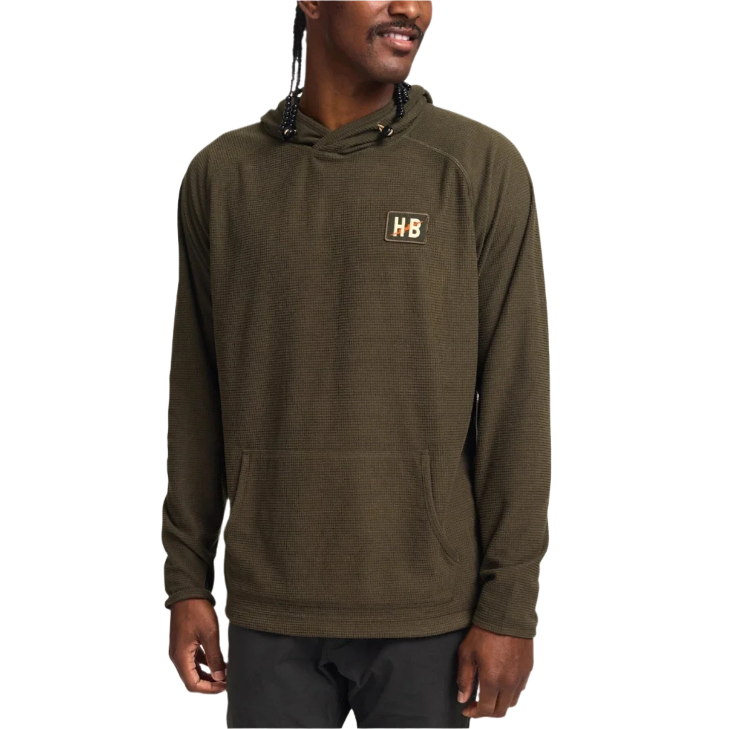 Howler Bros 01. MENS APPAREL - MENS HOODIES|SWEATERS - MENS PO HOODY Men's Palo Duro Grid Fleece Hoodie DEEP WOODS