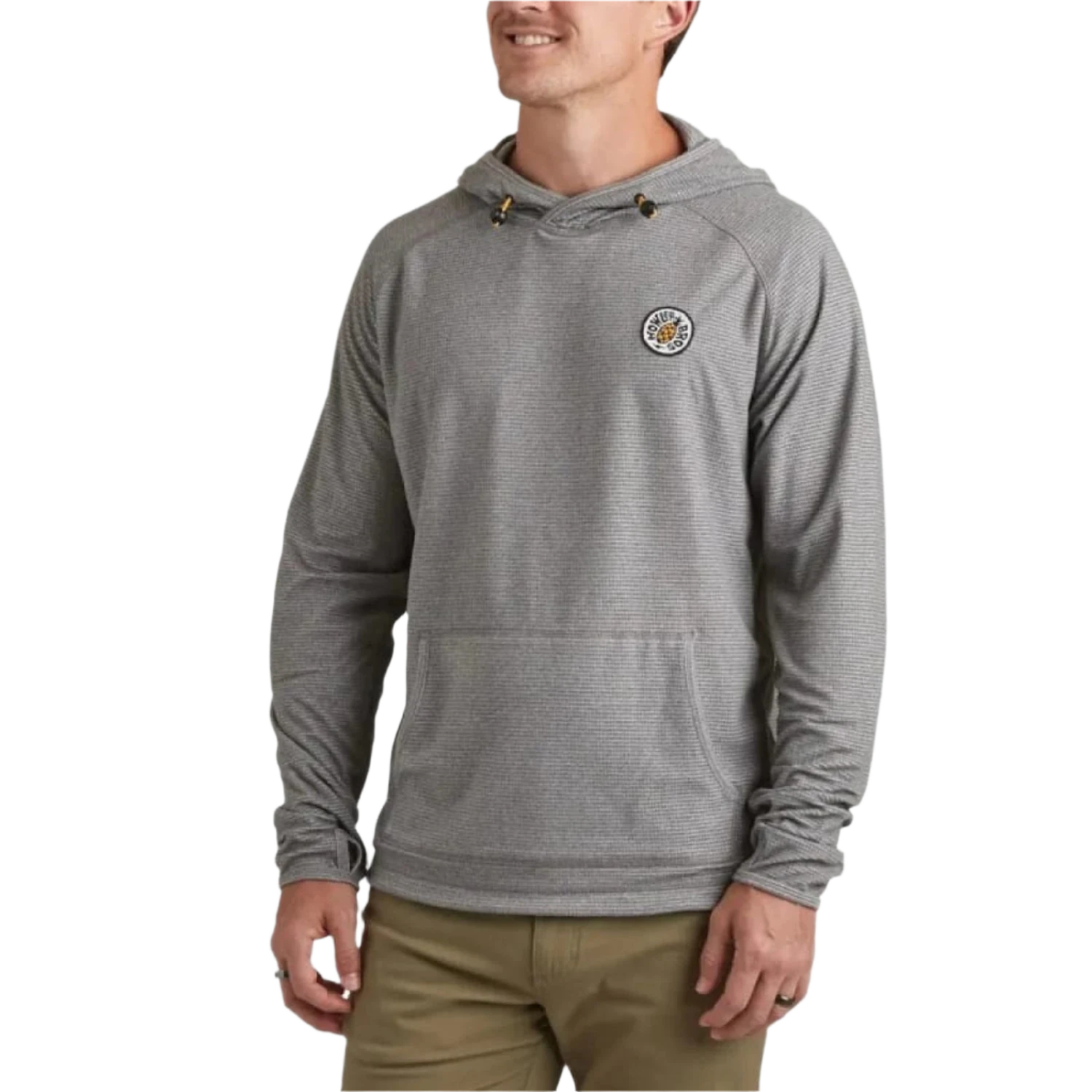 Howler Bros 01. MENS APPAREL - MENS HOODIES|SWEATERS - MENS PO HOODY Men's Palo Duro Grid Fleece Hoodie DEEP GREY HEATHER