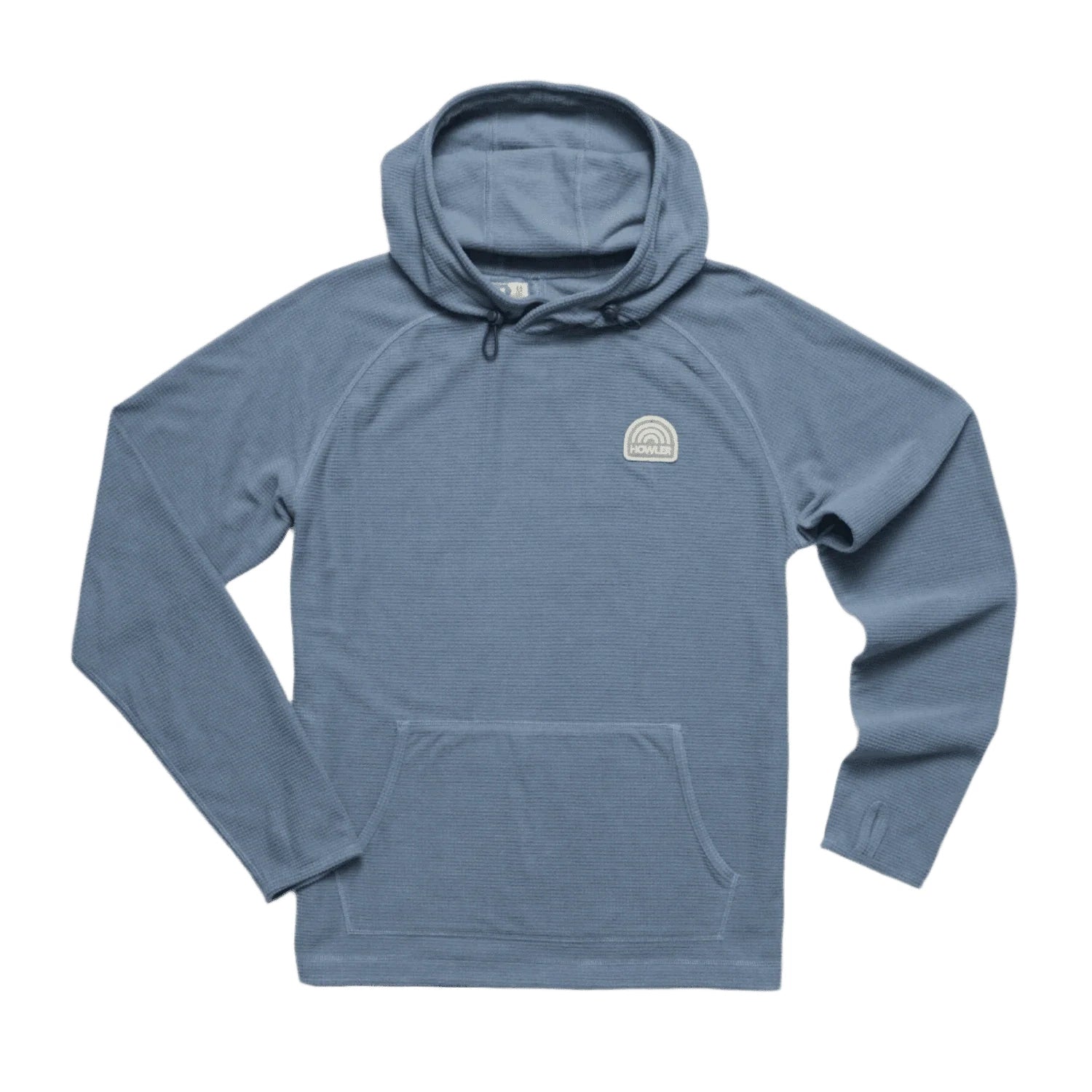Howler Bros 01. MENS APPAREL - MENS HOODIES|SWEATERS - MENS PO HOODY Men's Palo Duro Grid Fleece Hoodie MIRAGE BLUE