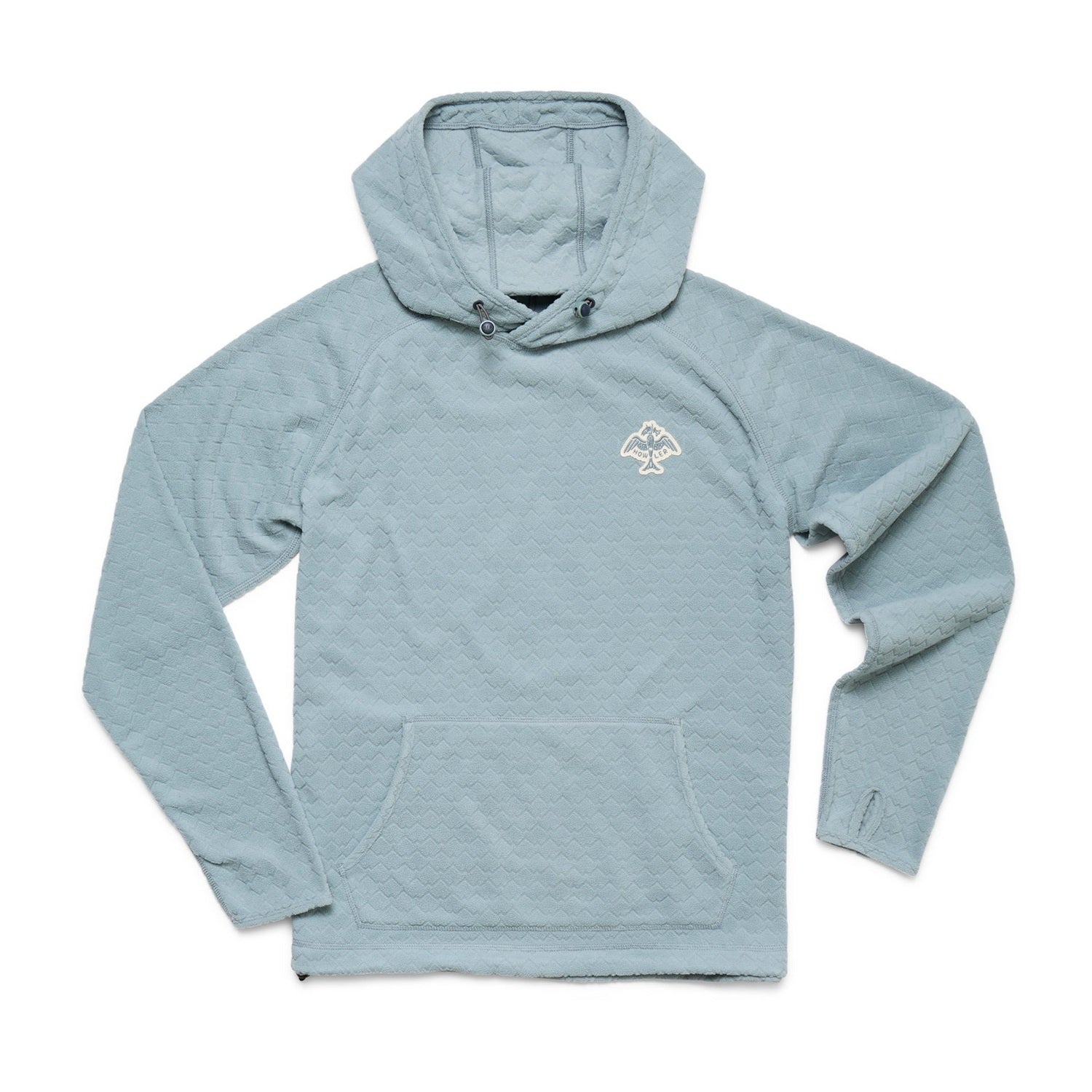 Howler Bros 01. MENS APPAREL - MENS HOODIES|SWEATERS - MENS PO HOODY Men's Palo Duro Grid Fleece Hoodie MOUNTAIN GRID | IRON BLUE